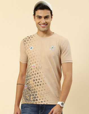 MONTE CARLO Printed Men Round Neck Brown T-Shirt