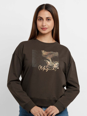 Status Quo Printed Women Round Neck Green T-Shirt