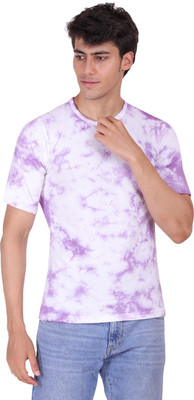 Styvibe Tie & Dye Men Round Neck White T-Shirt