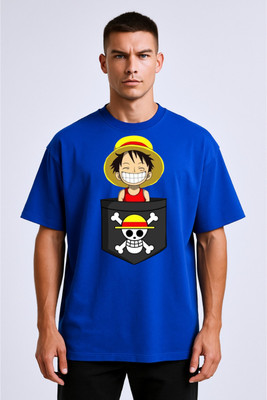 goodsign Printed Men Round Neck Blue T-Shirt