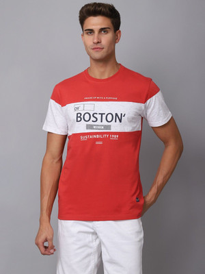 CANTABIL Colorblock Men Round Neck Red T-Shirt