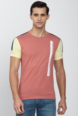 PETER ENGLAND Colorblock Men Crew Neck Pink T-Shirt