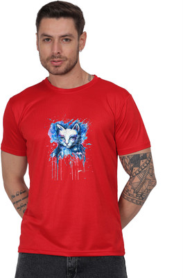 LIFE STYLE COMMERCE Printed Men Round Neck Red T-Shirt