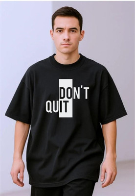 BLOSSOMTRADER Printed Men Round Neck Black T-Shirt