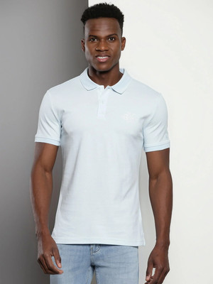 Calvin Klein Jeans Solid Men Polo Neck Blue T-Shirt