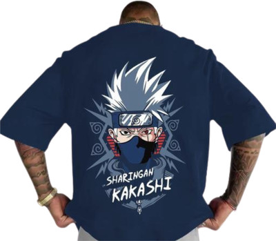 UG Fashion Graphic Print Men Round Neck Navy Blue T-Shirt