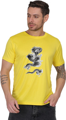 ARTI ARYA TREND Graphic Print Men Round Neck Yellow T-Shirt