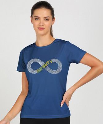 SHASHVI Typography Women Round Neck Blue T-Shirt