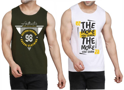 Restore Printed Men Scoop Neck Dark Green, White, Multicolor T-Shirt