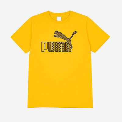 GALAX Printed Men Round Neck Yellow T-Shirt