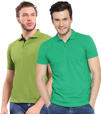 YUALIN CREATION Solid Men Crew Neck Multicolor T-Shirt