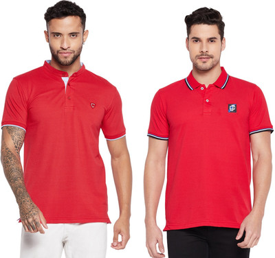 Camey Printed Men Polo Neck Red T-Shirt