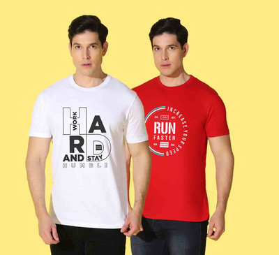 WOOSTRO Typography Men Round Neck Multicolor T-Shirt