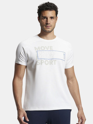 JOCKEY Graphic Print Men Round Neck White T-Shirt