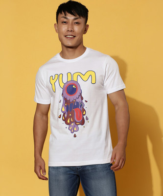 Veirdo Printed, Typography Men Round Neck White T-Shirt