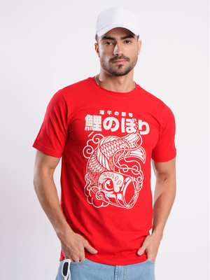 Bene Kleed Graphic Print Men Round Neck Red T-Shirt