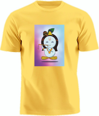 Luv My India Printed Women Round Neck Yellow T-Shirt