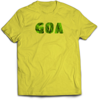 CITEES Printed Men Round Neck Yellow T-Shirt