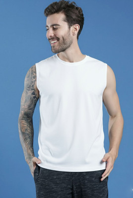 JB Jangoboy Solid Men Round Neck White T-Shirt