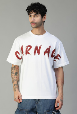 Dili Clothing Printed Men Round Neck White T-Shirt