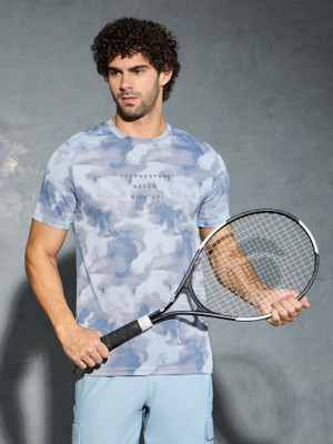 TECHNOSPORT Printed Men Crew Neck Multicolor T-Shirt