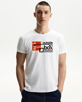 SR Fashion Typography Men Round Neck White T-Shirt