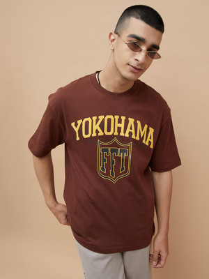 Fame Forever by Lifestyle Printed Men Crew Neck Maroon T-Shirt