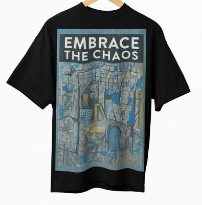 Art of Shravika Printed Men Round Neck Black T-Shirt