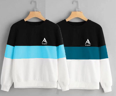 Kroptee Full Sleeve Color Block Men Sweatshirt
