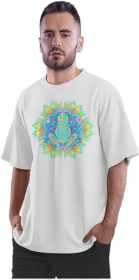 Trendy Samples Printed Men Round Neck White T-Shirt