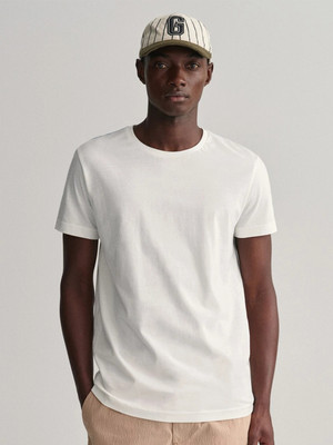 OrrganicChics Solid Men Round Neck White T-Shirt