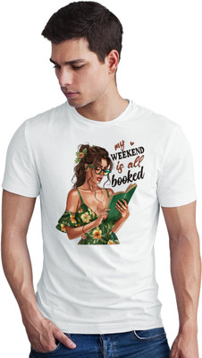 Seek Buy Love Printed Men Round Neck White T-Shirt