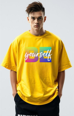 BLOSSOMTRADER Printed Men Round Neck Blue T-Shirt