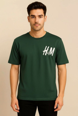 HARSHTARU HUB Graphic Print Men Round Neck Green T-Shirt