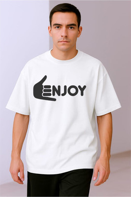 Goodsignn Printed, Typography Men Round Neck White T-Shirt