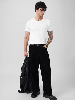 SHUBHAM CREATION Self Design Men Crew Neck White T-Shirt