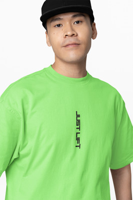 Hello Swanky Printed Men Round Neck Green T-Shirt