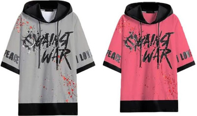 cnw Printed Men Hooded Neck Multicolor T-Shirt