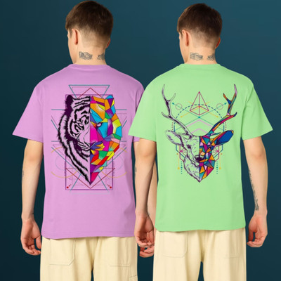 Kasendra Graphic Print Men Round Neck Multicolor T-Shirt