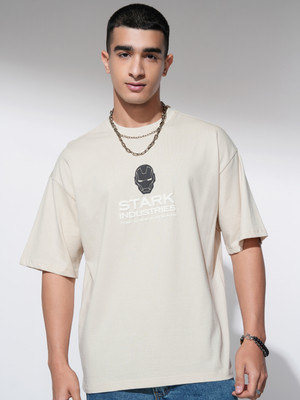 HIGHLANDER Printed Men Round Neck White T-Shirt