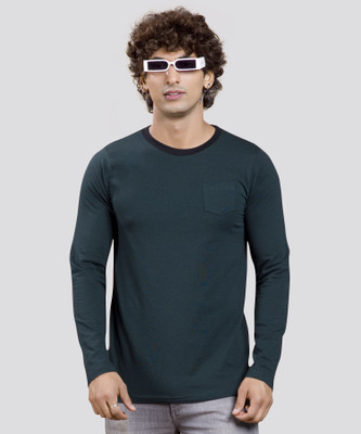 I&D Solid Men Round Neck Multicolor T-Shirt
