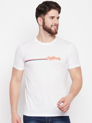 Mast & Harbour Typography Men Round Neck White T-Shirt