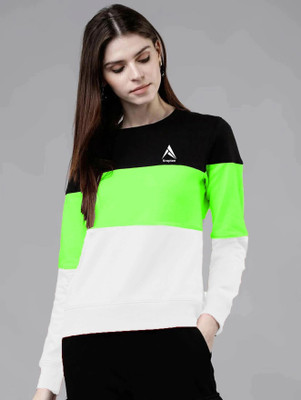 Kroptee Colorblock Women Round Neck Multicolor T-Shirt