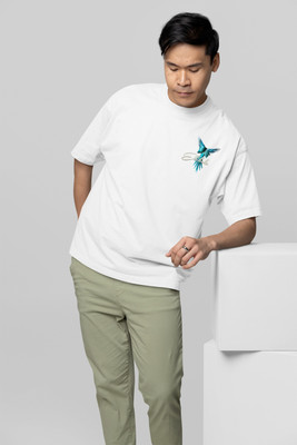 HouseOfCommon Printed Men Round Neck White T-Shirt