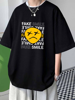 MIT Bharat Printed, Typography Men Round Neck Black T-Shirt