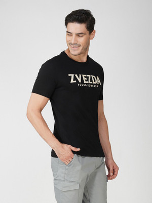 Zvezda Printed Men Round Neck Black T-Shirt