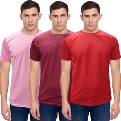 TR Collection Solid Men Round Neck Multicolor T-Shirt
