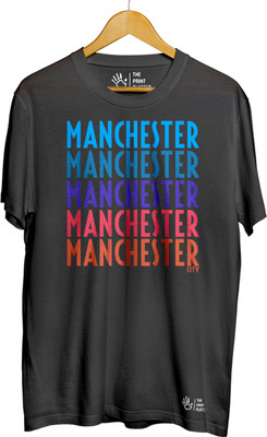 THE PRINT PLATTER Typography Men Round Neck Black T-Shirt