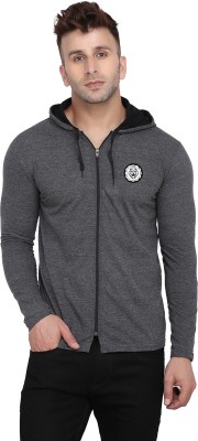 tfurnish Solid Men Hooded Neck Grey T-Shirt