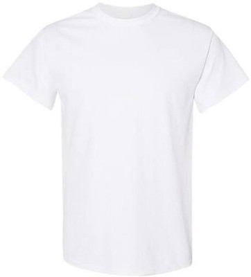 Sample Abstract Men Round Neck White T-Shirt